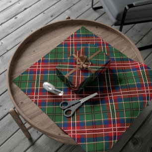 Schottenmuster Rustic Clan MacCulloch Rot Grün Tar Geschenkpapier
