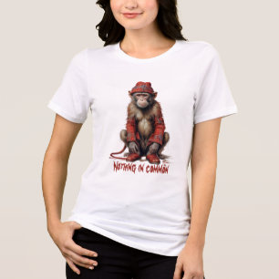 Schotter-Affe in Tarnung - nichts gemeinsam Tri-Blend Shirt