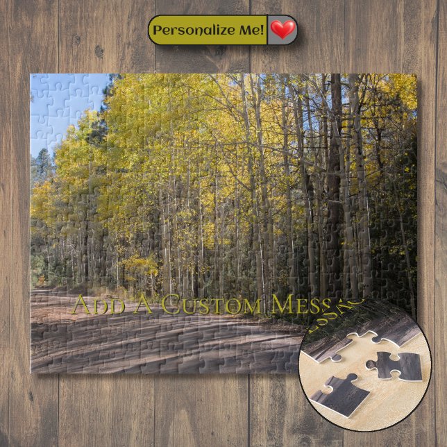 Schotterstraße Herbst Espen Puzzle (Dirt Road Autumn Aspen Jigsaw Puzzle)