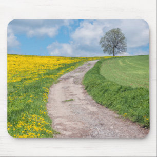 Schotterstraße und Baum Mousepad