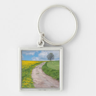Schotterstraße und Baum Schlüsselanhänger