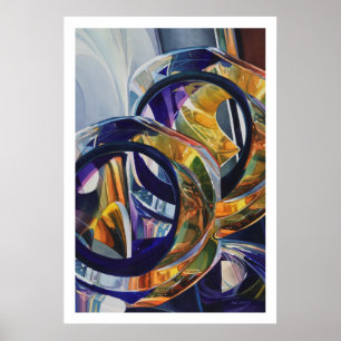 "Schottisch auf den Felsen" Kunst-Glas-Aquarell Poster