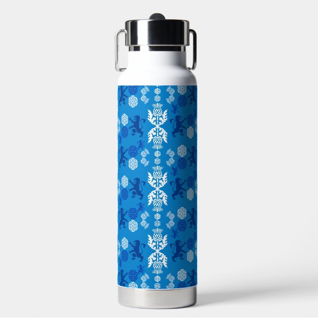 Schottisch Blau und Weiß  Trinkflasche (Vorderseite)