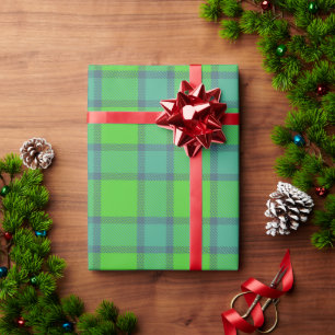 Schottisch grün-blau kariertes Geschenkpapier