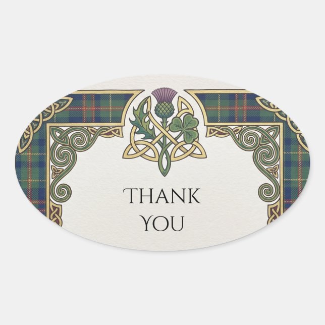 Schottisch Irischer Shamrock Distel Danke Sticker (Vorderseite)