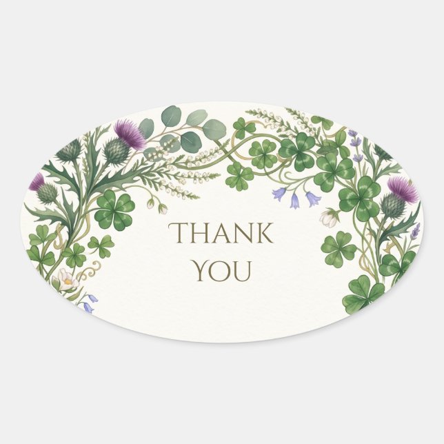 Schottisch Irischer Shamrock Distel Danke Sticker (Vorderseite)