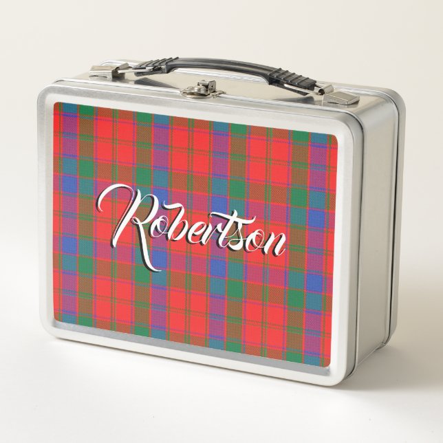 Schottisch isst! Clan Robertson Tartan Kariert Metall Brotdose (Vorderseite)