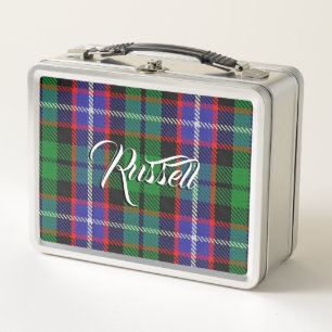 Schottisch isst! Clan Russell Tartan Kariert Metall Lunch Box