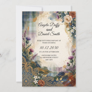 Schottisch-italienische Hochzeitseinladung mit Erb Einladung