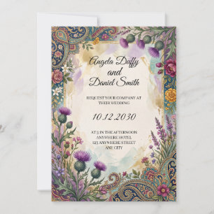 Schottisch-italienische Hochzeitseinladung mit Erb Einladung