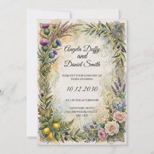 Schottisch-italienische Hochzeitseinladung mit Erb Einladung