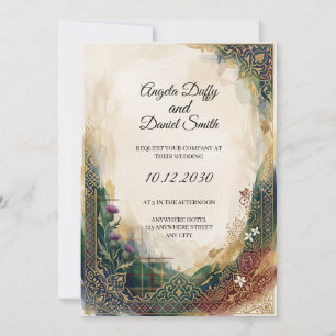 Schottisch-italienische Hochzeitseinladung mit Erb Einladung
