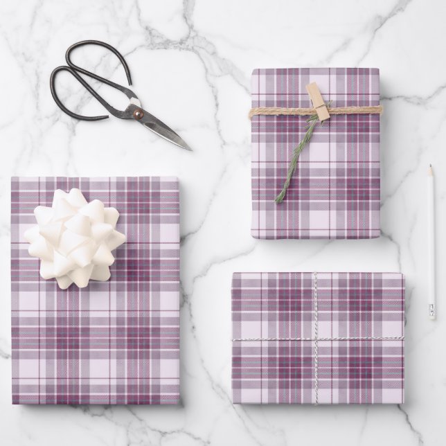 Schottisch Mauve Heritage Plaid Geschenkpapier Set (Vorderseite)