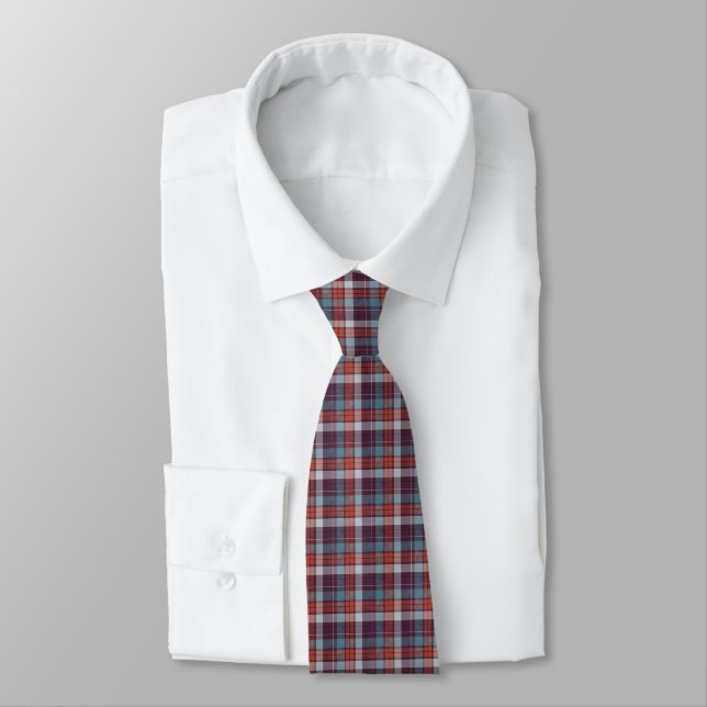 Schottisch Rot Burgunder Tartan Krawatte (Gebunden)