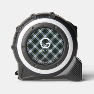 Schottisch Weiß Grün Gordon Tartan Trauzeuge Monog Maßband