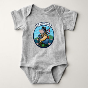 Schottische Bagpipe, die die Rolle der Kintyre-Pip Baby Strampler