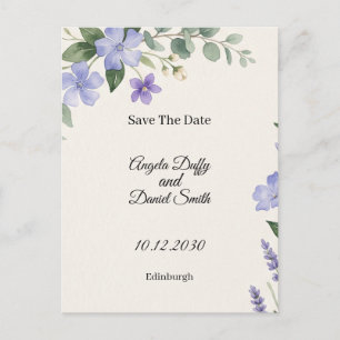 Schottische Blauglocken-Distel Save-The-Date-Postk Postkarte