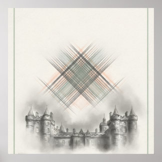 Schottische Burg-Tartan-Erbe-Wandkunst Poster