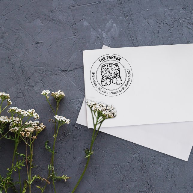 Schottische Cat Family Rücksendeadresse Gummistempel (Von Creator hochgeladen)