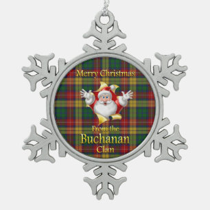 Schottische Clan-Buchanan-Weihnachtsverzierung Schneeflocken Zinn-Ornament
