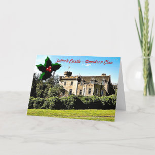 Schottische Clan Davidson's Tulloch Castle Weihnac Feiertagskarte