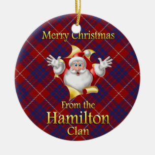Schottische Clan-Hamilton-Weihnachtsverzierung Keramik Ornament
