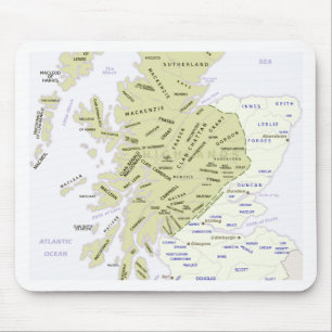 Schottische Clan-Karte von Schottland Mousepad