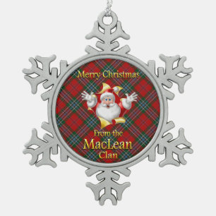 Schottische Clan MacLean Weihnachtsverzierung Schneeflocken Zinn-Ornament