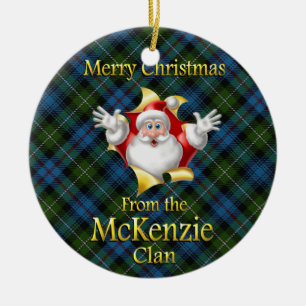Schottische Clan McKenzie Weihnachtsverzierung Keramikornament