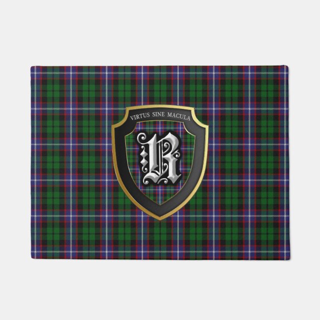 Schottische Clan-Russelltartan-Schild-Fußmatte Fußmatte (Vorderseite)