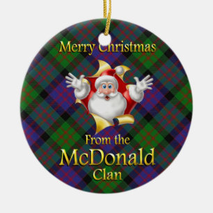 Schottische Clanmcdonald-Weihnachtsverzierung Keramikornament