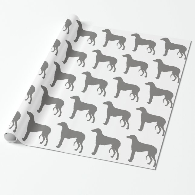 schottische deerhound FarbSilhouette Geschenkpapier (Ungerollt)