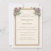 Schottische Distel-Celtic-Hochzeitseinladung
