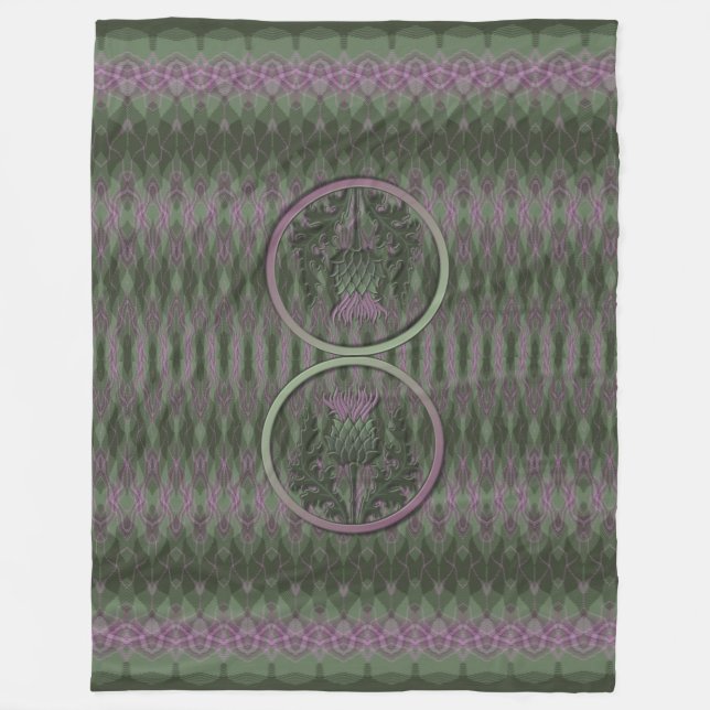 Schottische Distel Fleecedecke (Vorderseite)