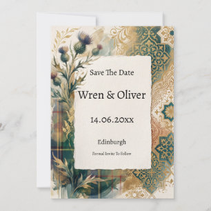 Schottische Distel Marokkanisches Mosaik Save-The- Save The Date