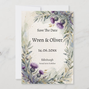 Schottische Distel Olive Botanisch Save The Date