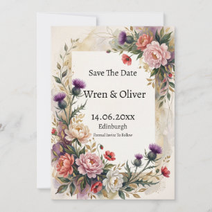 Schottische Distel-Pfingstrose Botanical Save The Date