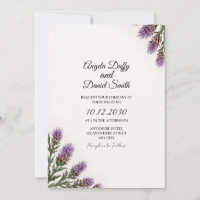 Schottische Distel-Script-Hochzeitseinladung | Was