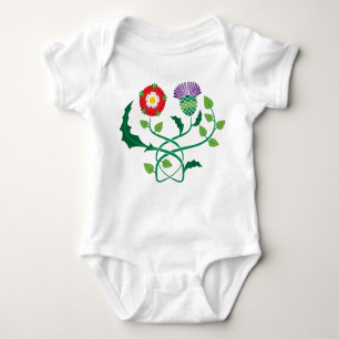 Schottische Distel und englischer Baby Strampler