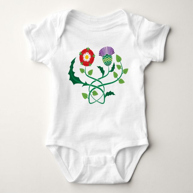 Schottische Distel und englischer Baby Strampler (Vorderseite)