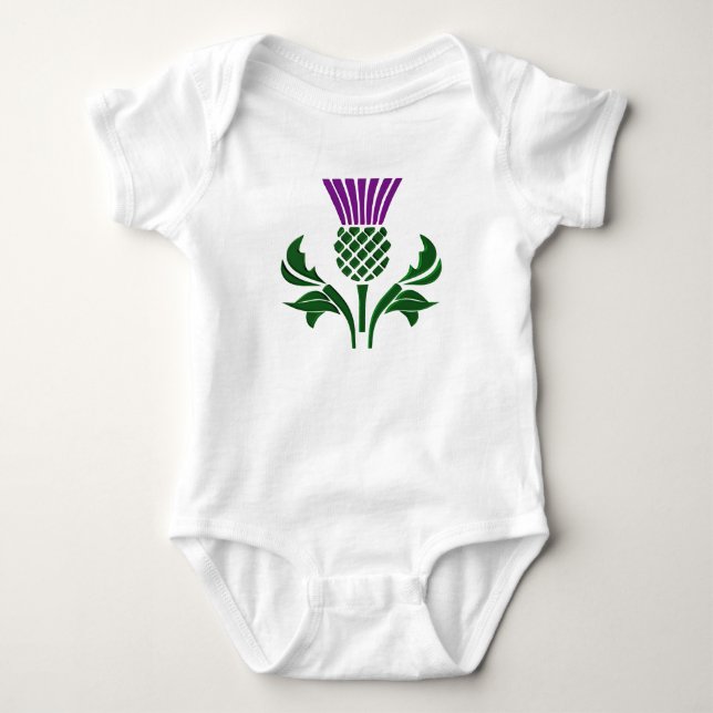 Schottische Emblemdistel Baby Strampler (Vorderseite)