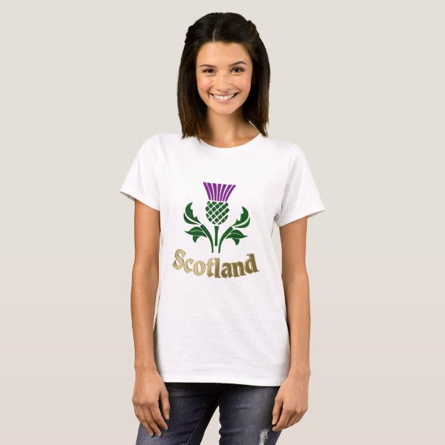 Schottische Emblemdistel T-Shirt (Vorne ganz)