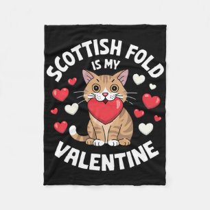 Schottische Falte Valentinstag Süße Katze Design H Fleecedecke