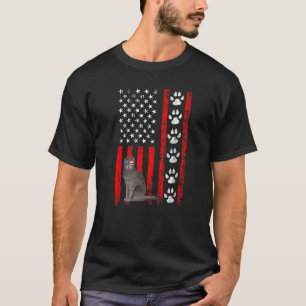 Schottische Faltohrkatze 4. Juli Patriotisch Ameri T-Shirt