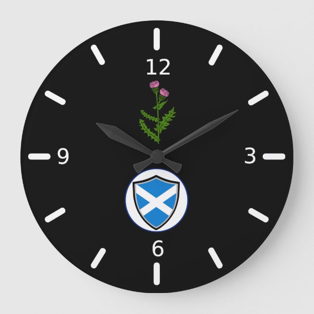 Schottische Flagge Große Wanduhr (Vorderseite)
