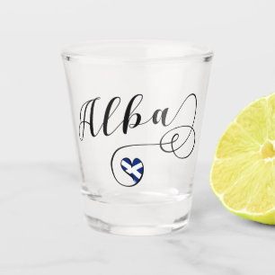 Schottische Flagge im Herzen, Alba, Schotten Gälis Schnapsglas