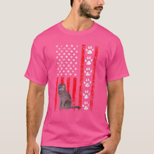 Schottische Fold Cat 4. Juli Patriotische Amerikan T-Shirt