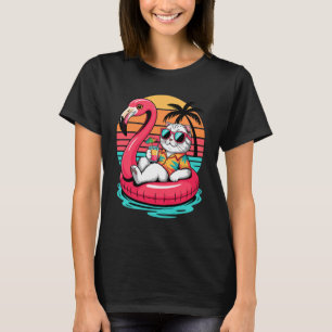 Schottische Fold-Katze Strand Sommerurlaub Pool Fl T-Shirt