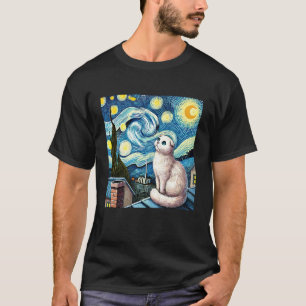 Schottische Fold-Katze unter dem sternenklaren Nac T-Shirt
