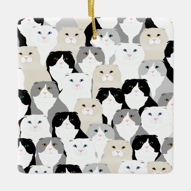 Schottische Fold Katzen Ornament (Vorderseite)